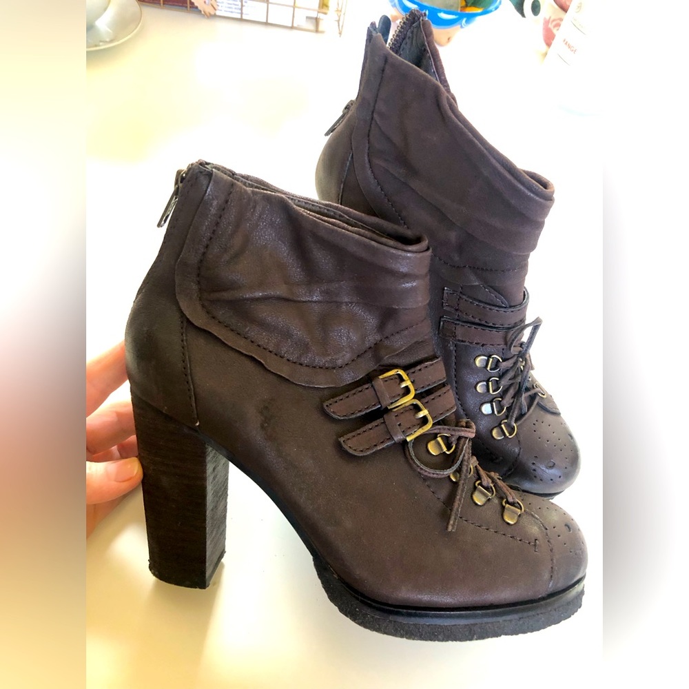 Apepazza Steampunk Brown Leather Boots (NEW)